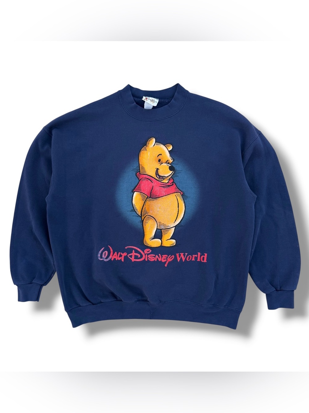 Vintage 90s Winnie The Pooh Walt Disney World Crewneck Sweatshirt Blue Size XL